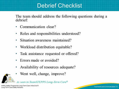 template for meeting debrief